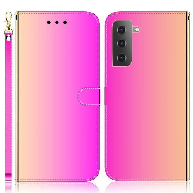 Samsung Galaxy S22+ Hülle - Mirror Surface Bookcover Series - rosa