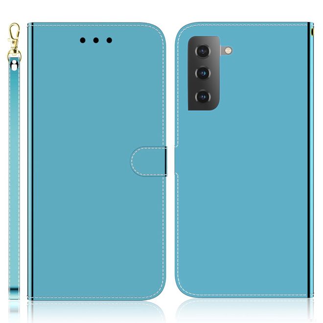 Samsung Galaxy S22+ Hülle - Mirror Surface Bookcover Series - blau