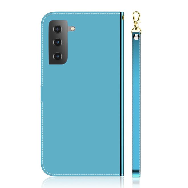 Samsung Galaxy S22+ Hülle - Mirror Surface Bookcover Series - blau