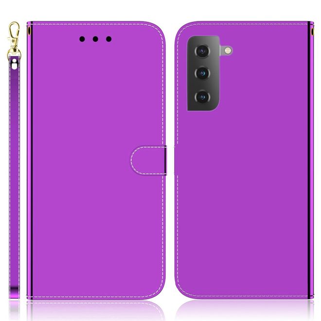 Samsung Galaxy S22+ Hülle - Mirror Surface Bookcover Series - purpur