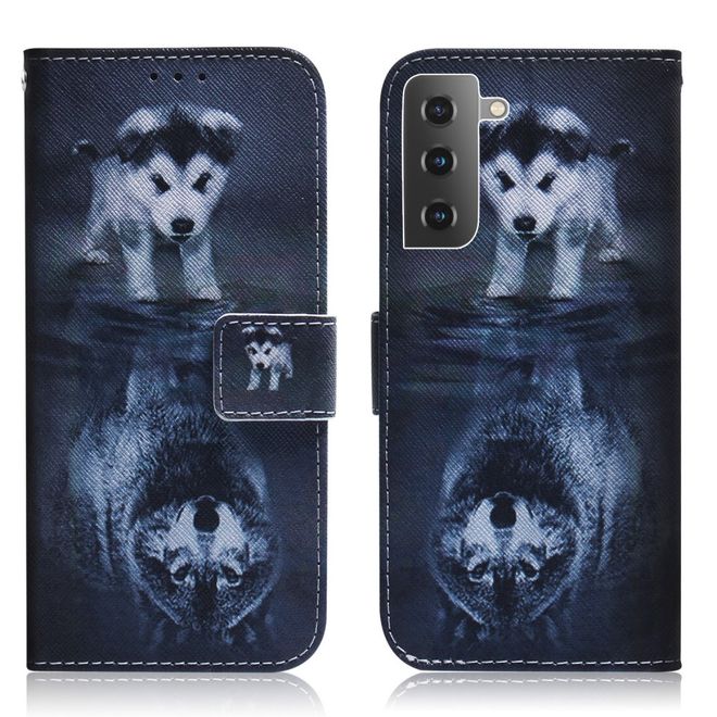 Samsung Galaxy S22 Handy Hülle - Leder Bookcover Image Series - Baby Wolf