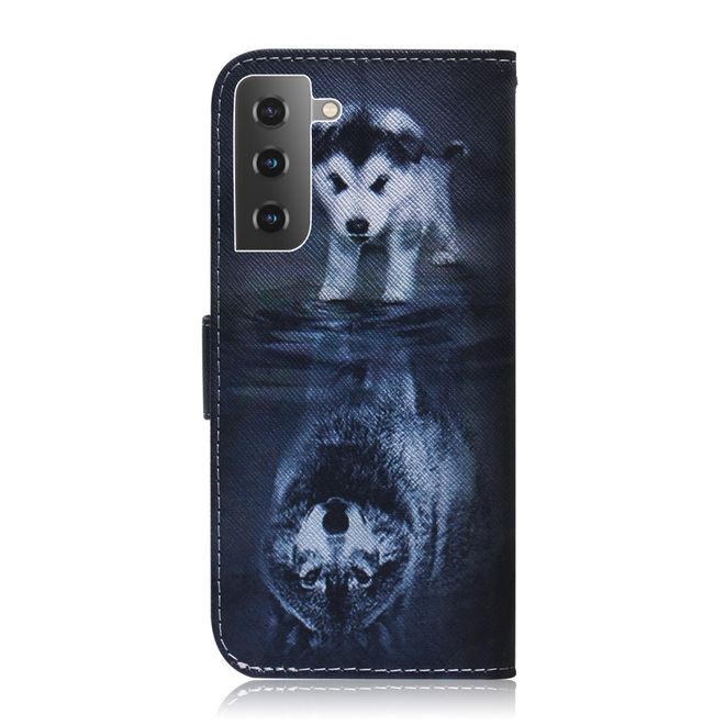 Samsung Galaxy S22 Handy Hülle - Leder Bookcover Image Series - Baby Wolf