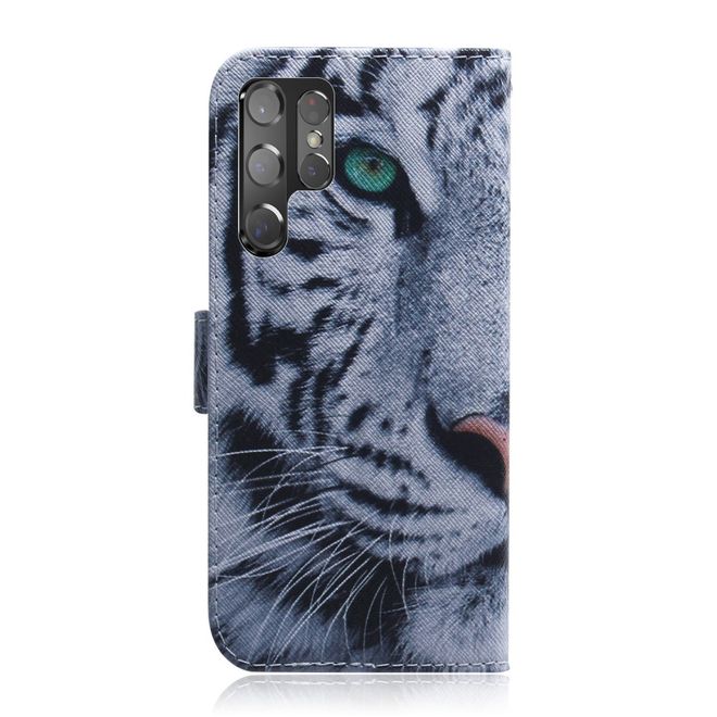 Samsung Galaxy S22 Ultra Handy Hülle - Leder Bookcover Image Series - Tiger
