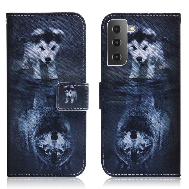Samsung Galaxy S22+ Handy Hülle - Leder Bookcover Image Series - Baby Wolf