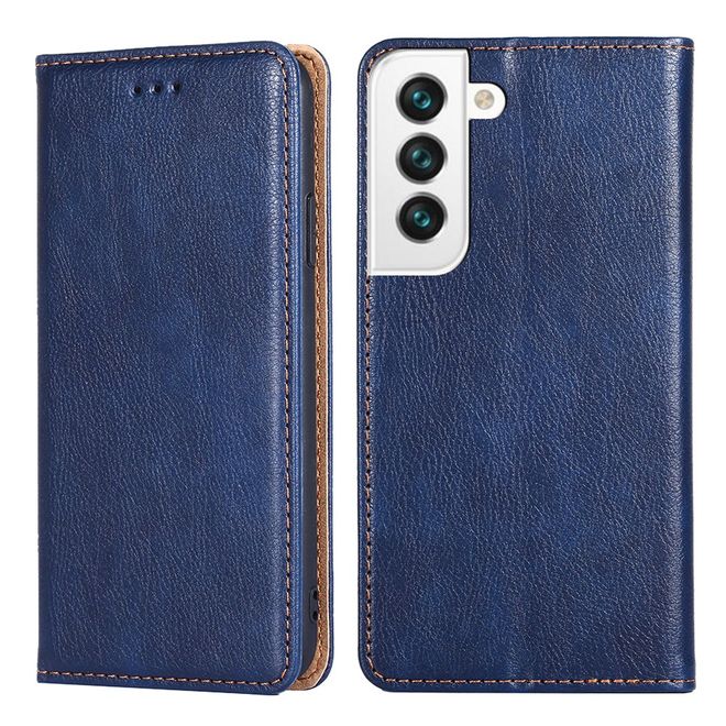 Samsung Galaxy S22+ Handy Hülle - Crazy Horse V Leder Bookcover Series - blau