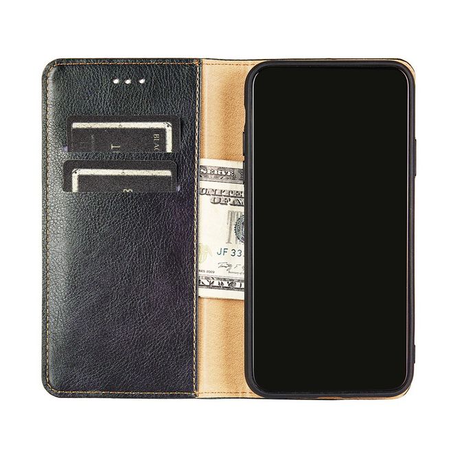 Samsung Galaxy S22+ Handy Hülle - Crazy Horse V Leder Bookcover Series - schwarz