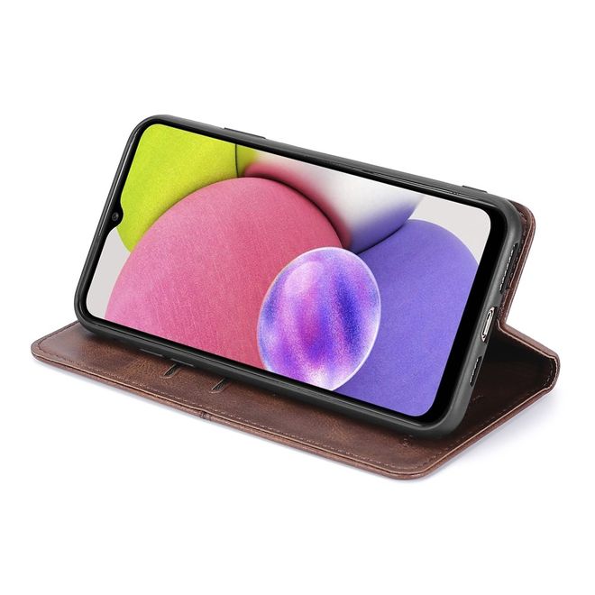 Samsung Galaxy S22+ Handy Hülle - Retro V Leder Bookcover Series - schwarz