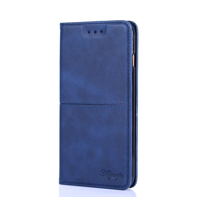 Samsung Galaxy S22+ Handy Hülle - Retro V Leder Bookcover Series - blau