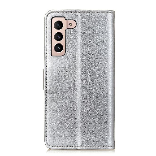 Samsung Galaxy S22+ Handy Hülle - Classic II Leder Bookcover Series - silber