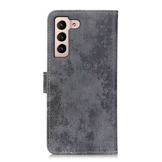 Samsung Galaxy S22+ Handyhülle - Vintage Leder Bookcover Series - grau