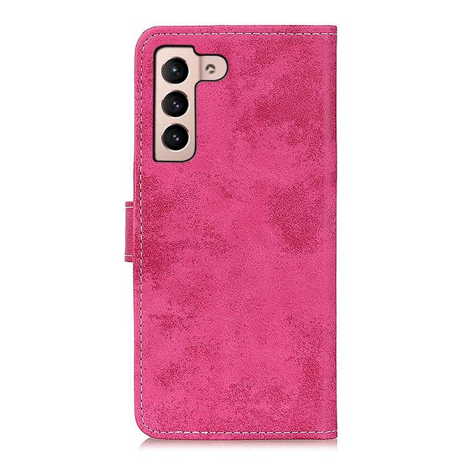 Samsung Galaxy S22+ Handyhülle - Vintage Leder Bookcover Series - rosa