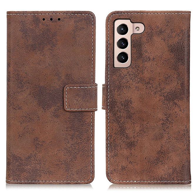Samsung Galaxy S22+ Handyhülle - Vintage Leder Bookcover Series - braun