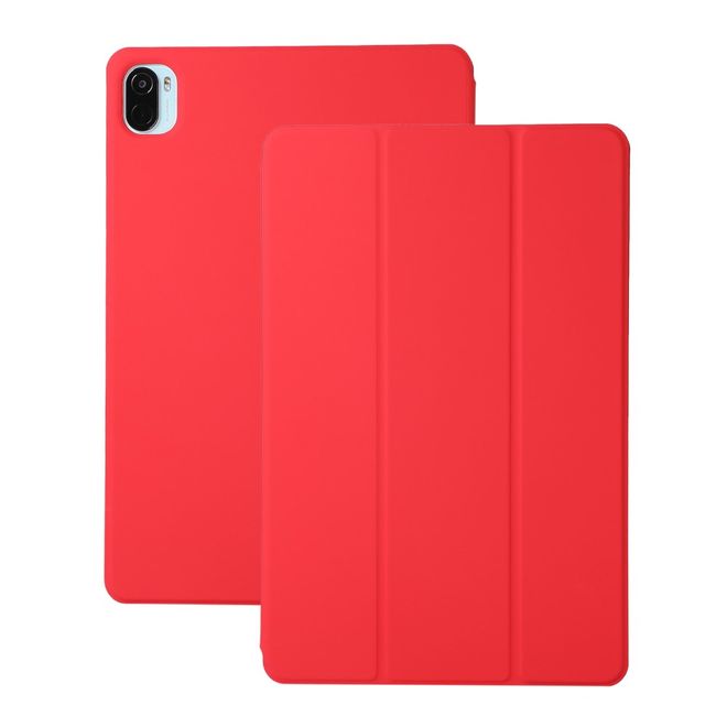 Xiaomi Pad 5 / Pad 5 Pro Leder Hülle - dreifach faltbar - rot