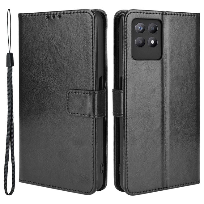 Realme 8i Handy Hülle - Classic II Leder Bookcover Series - schwarz