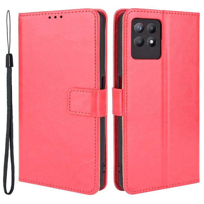 Realme 8i Handy Hülle - Classic II Leder Bookcover Series - rot