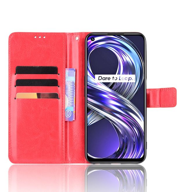 Realme 8i Handy Hülle - Classic II Leder Bookcover Series - rot