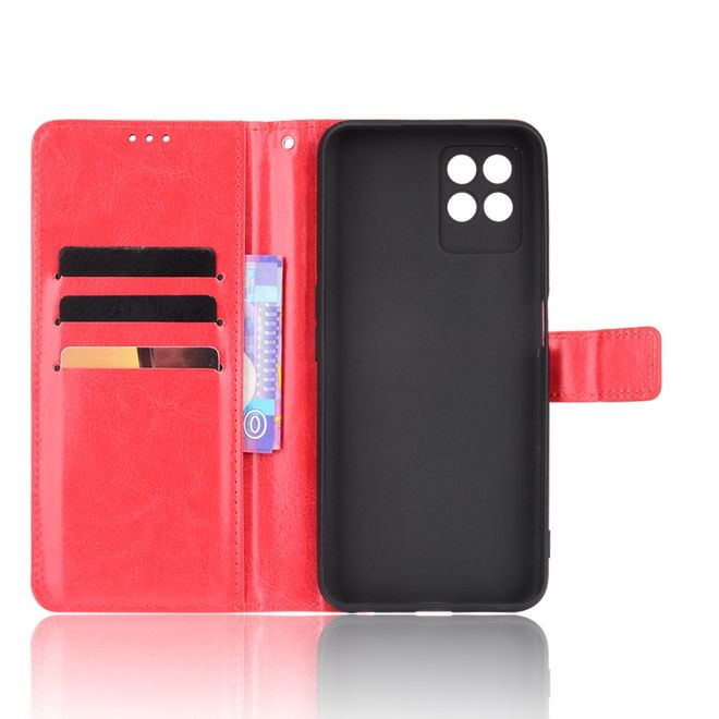 Realme 8i Handy Hülle - Classic II Leder Bookcover Series - rot