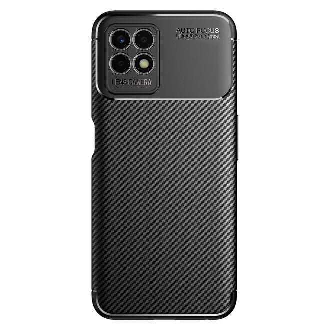 Realme 8i Handyhülle - Carbon Fiber TPU Softcase Series - schwarz