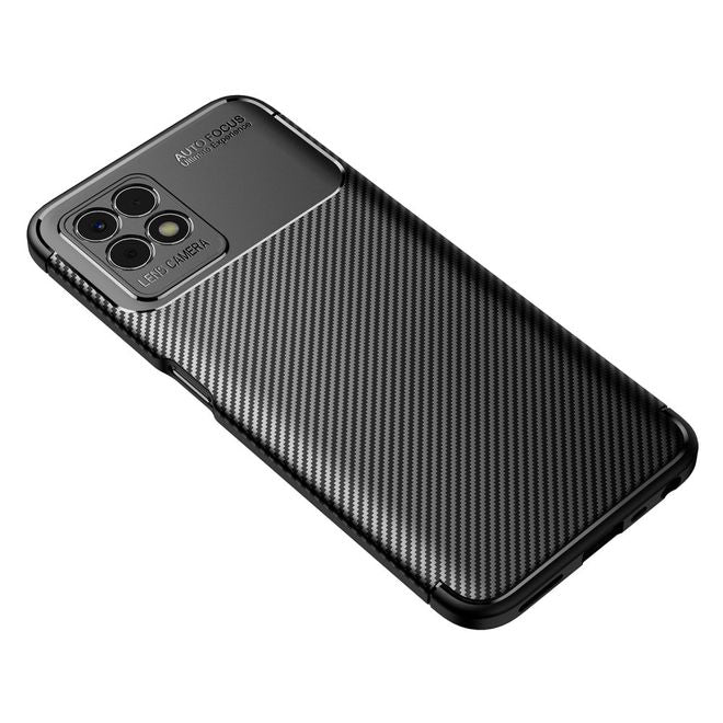 Realme 8i Handyhülle - Carbon Fiber TPU Softcase Series - schwarz