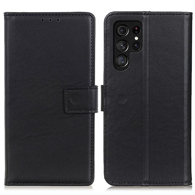 Samsung Galaxy S22 Ultra Handy Hülle - Classic II Leder Bookcover Series - schwarz