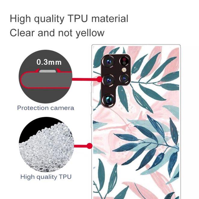 Samsung Galaxy S22 Ultra Handyhülle - Softcase Image Kunststoff Series - Blätter