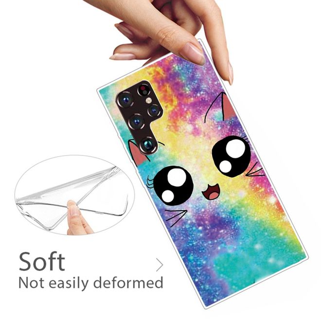 Samsung Galaxy S22 Ultra Handyhülle - Softcase Image Kunststoff Series - Regenbogen Katze