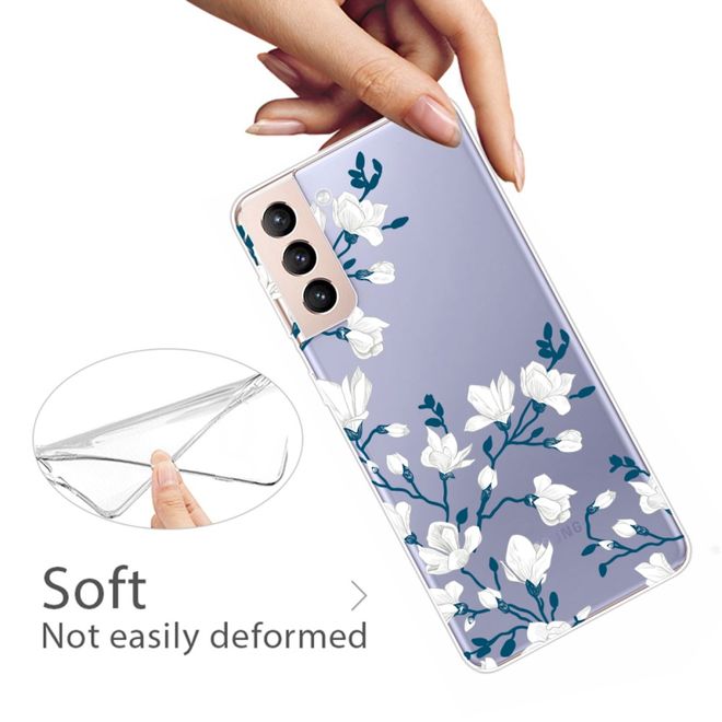 Samsung Galaxy S22+ Handyhülle - Softcase Image Kunststoff Series - weisse Blumen