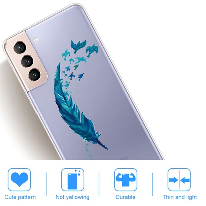 Samsung Galaxy S22+ Handyhülle - Softcase Image Kunststoff Series - blaue Feder