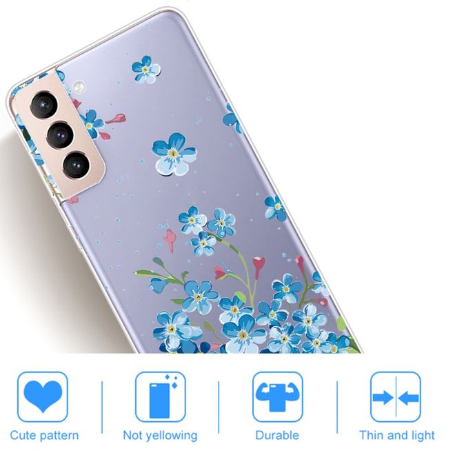 Samsung Galaxy S22+ Handyhülle - Softcase Image Kunststoff Series - blaue Blumen