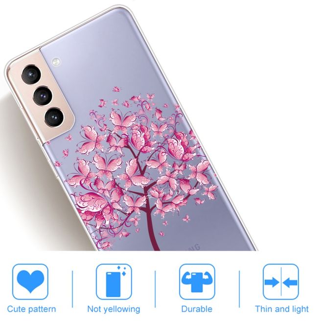 Samsung Galaxy S22+ Handyhülle - Softcase Image Kunststoff Series - pinke Blumen