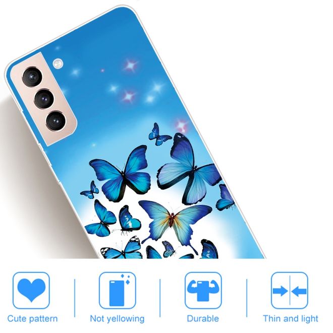 Samsung Galaxy S22+ Handyhülle - Softcase Image Kunststoff Series - blaue Schmetterlinge