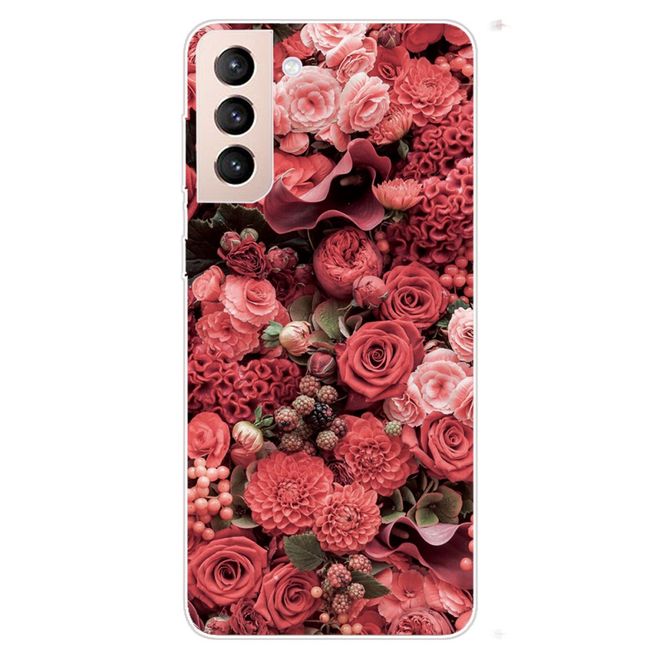 Samsung Galaxy S22+ Handyhülle - Softcase Image Kunststoff Series - rote Blumen