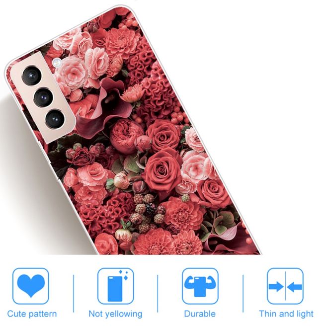 Samsung Galaxy S22+ Handyhülle - Softcase Image Kunststoff Series - rote Blumen