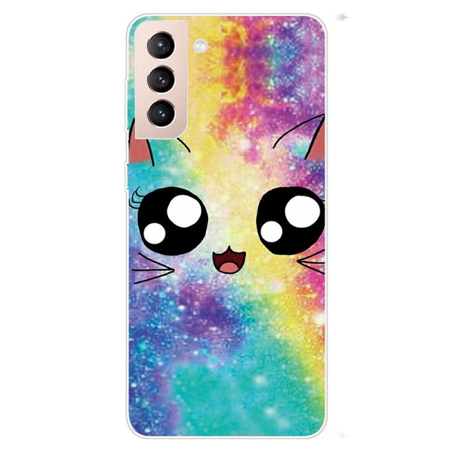 Samsung Galaxy S22+ Handyhülle - Softcase Image Kunststoff Series - Regenbogen Katze