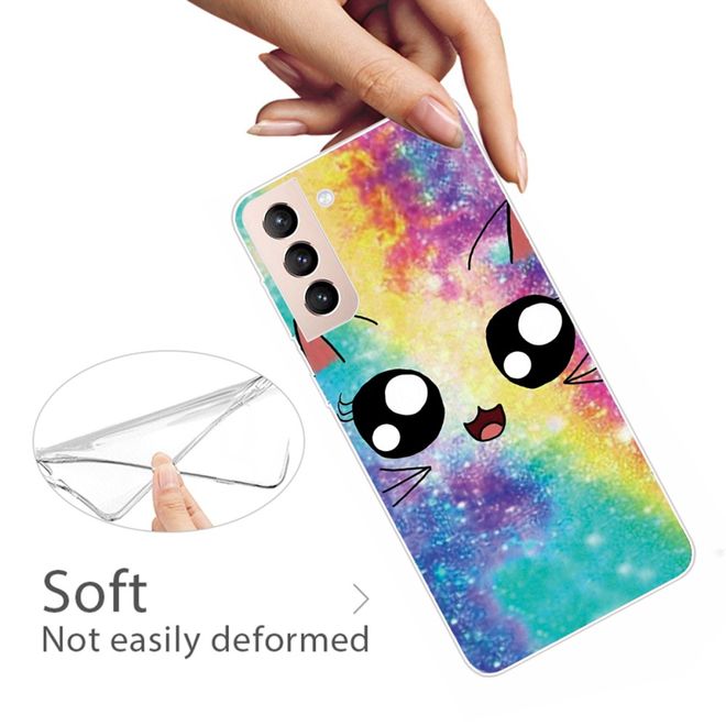 Samsung Galaxy S22+ Handyhülle - Softcase Image Kunststoff Series - Regenbogen Katze