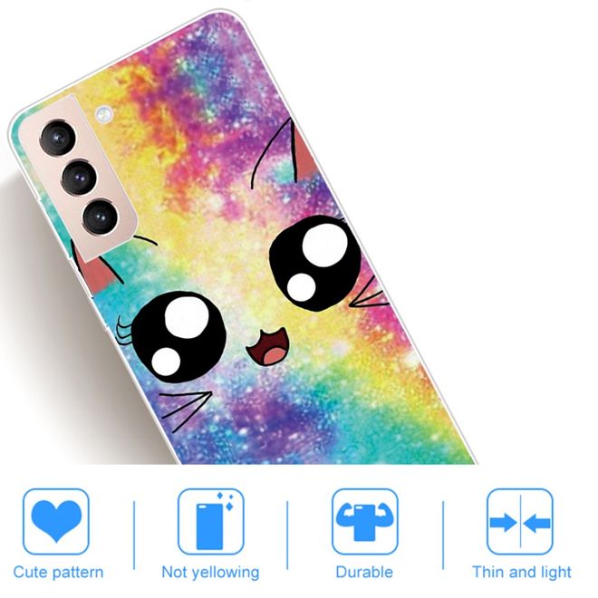 Samsung Galaxy S22+ Handyhülle - Softcase Image Kunststoff Series - Regenbogen Katze