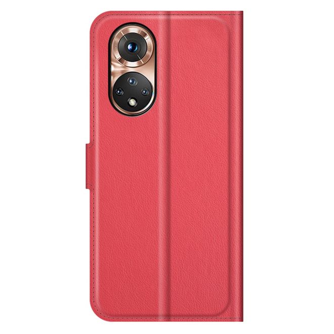 Honor 50 / Huawei nova 9 Handy Hülle - Litchi Leder Bookcover Series - rot