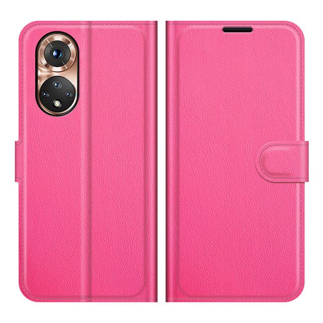 Honor 50 / Huawei nova 9 Handy Hülle - Litchi Leder Bookcover Series - rosa