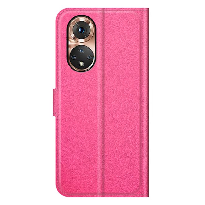 Honor 50 / Huawei nova 9 Handy Hülle - Litchi Leder Bookcover Series - rosa