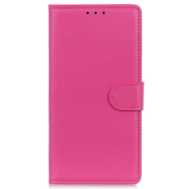 Honor 50 / Huawei nova 9 Handy Hülle - Litchi Leder Bookcover Series - rosa