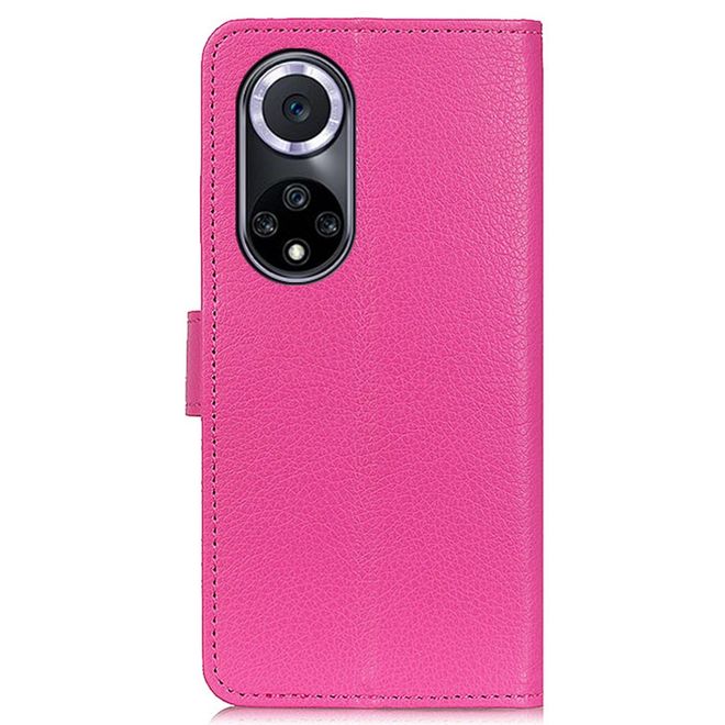 Honor 50 / Huawei nova 9 Handy Hülle - Litchi Leder Bookcover Series - rosa