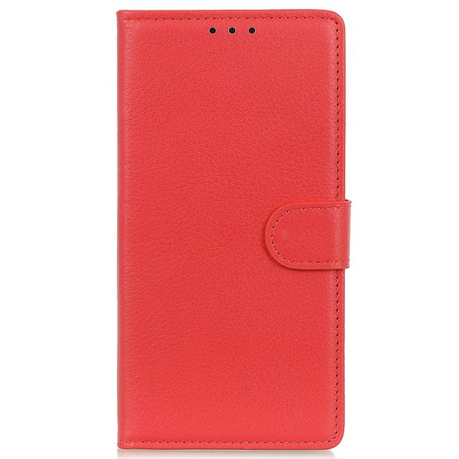 Honor 50 / Huawei nova 9 Handy Hülle - Litchi Leder Bookcover Series - rot