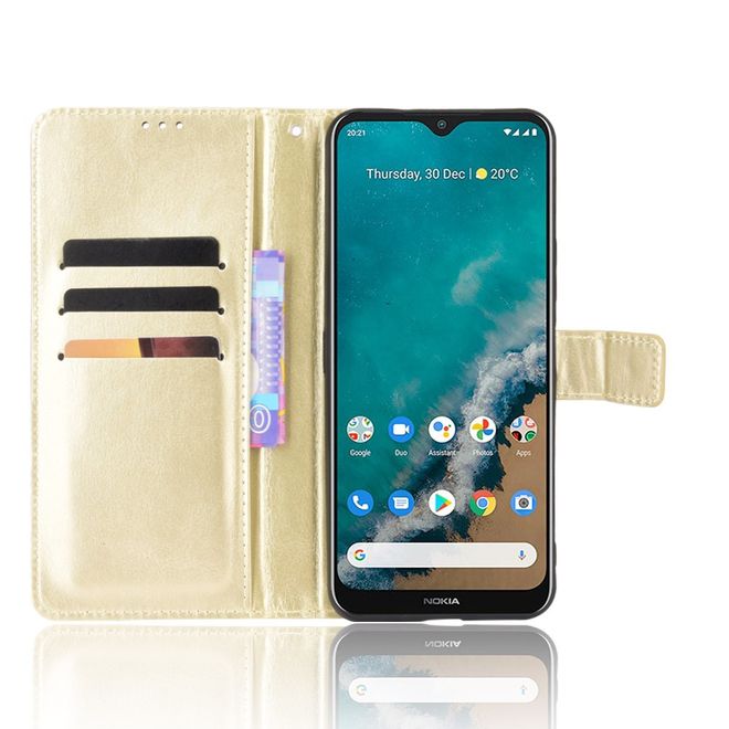 Nokia G50 Handy Hülle - Classic II Leder Bookcover Series - gold