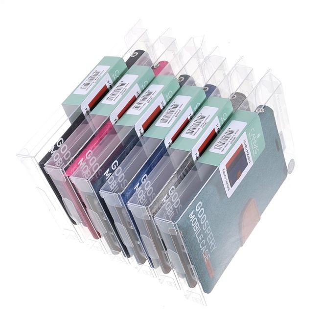 Goospery - iPhone 13 Pro Max Hülle - Leder/Stoff Case - Canvas Diary Series - schwarz