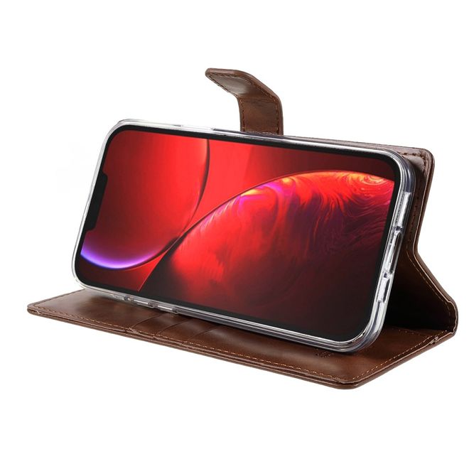 Goospery - iPhone 13 Pro Hülle - Leder Bookcover - Bluemoon Diary Series - braun