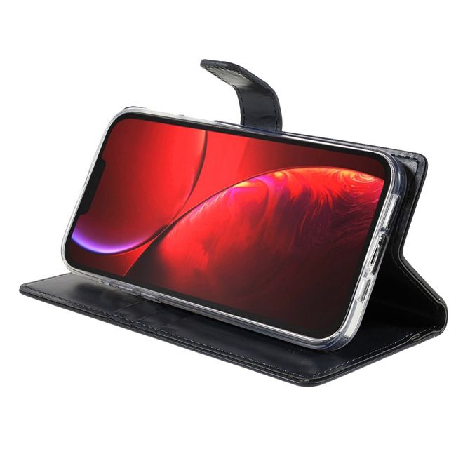 Goospery - iPhone 13 Pro Max Hülle - Leder Bookcover - Bluemoon Diary Series - schwarz