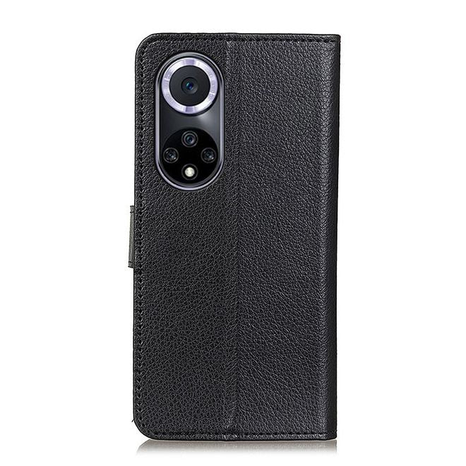 Huawei nova 9 Handy Hülle - Litchi Leder Bookcover Series - schwarz