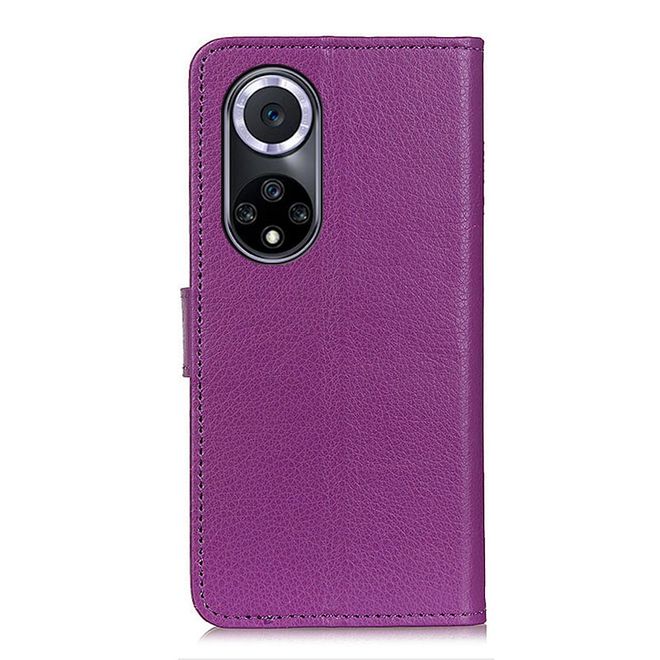 Huawei nova 9 Handy Hülle - Litchi Leder Bookcover Series - purpur