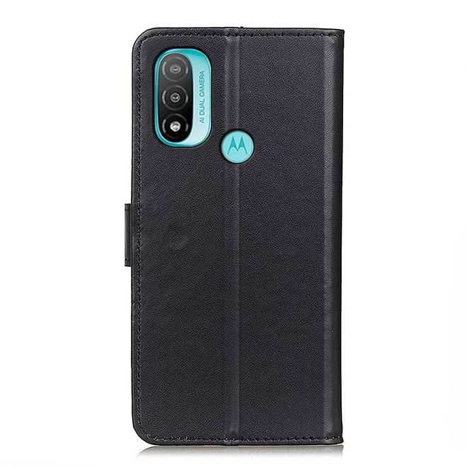 Motorola Moto E20 / E40 Handy Hülle - Classic II Leder Bookcover Series - schwarz