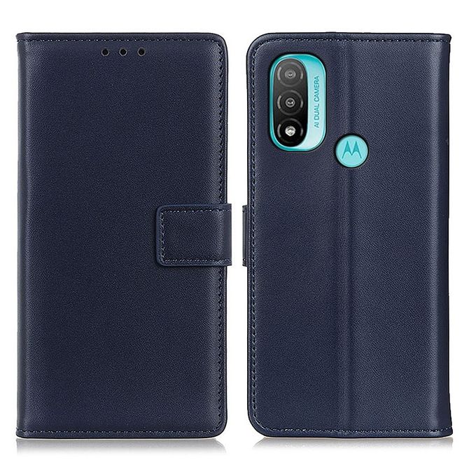 Motorola Moto E20 / E40 Handy Hülle - Classic II Leder Bookcover Series - blau